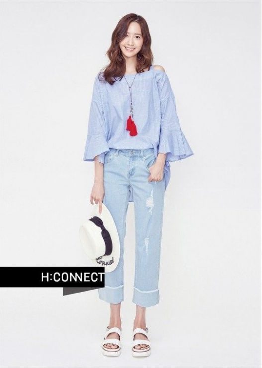 藍白穿搭　優雅 